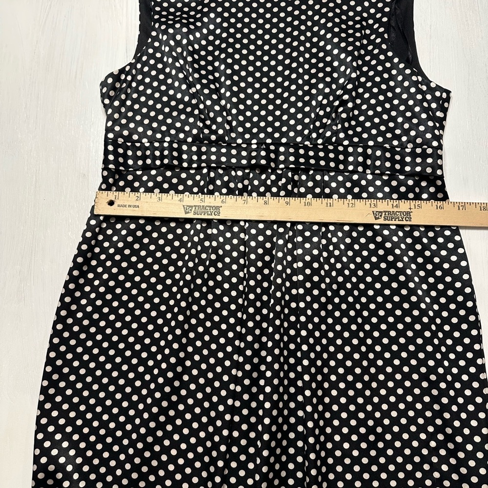Jessica Howard Petite Black & White Polka Dot Sheath Dress - Size 10P - Picture 3 of 8